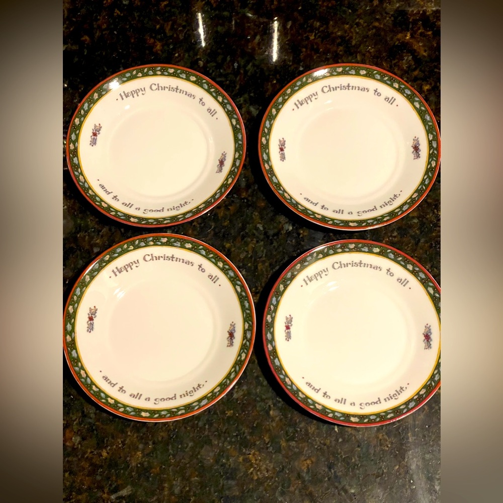 International China A CHRISTMAS STORY Saucer Happy And To All A Good Night Set 4